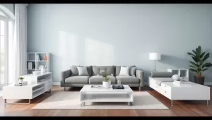 Jaki kolor ścian do białych mebli i szarej kanapy